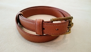 Ceinture veau grainé avec âme, bouclerie française